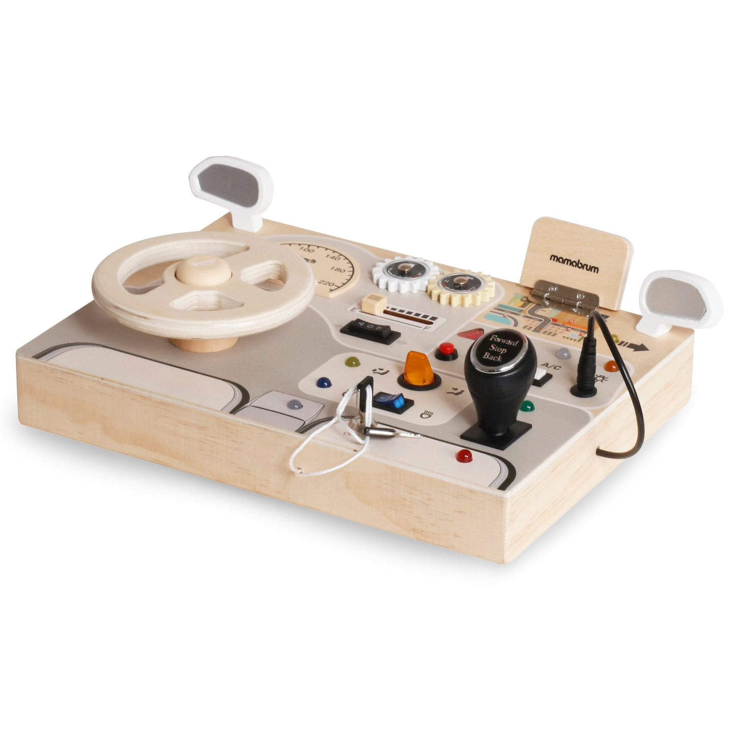 Montessori-legeplade i træ til små børn - bilens instrumentbræt