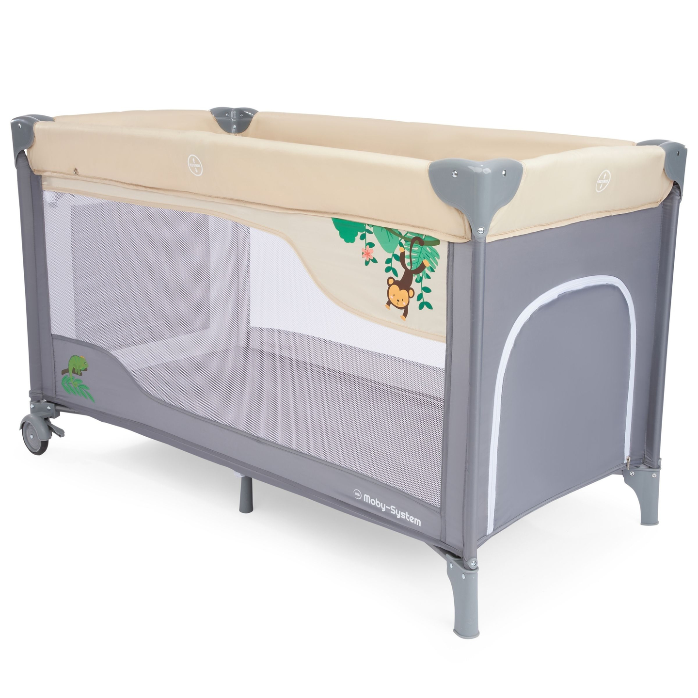 Rejseseng 0 - 36 m med puslebord + Moby-System HUXLEY kravlegård