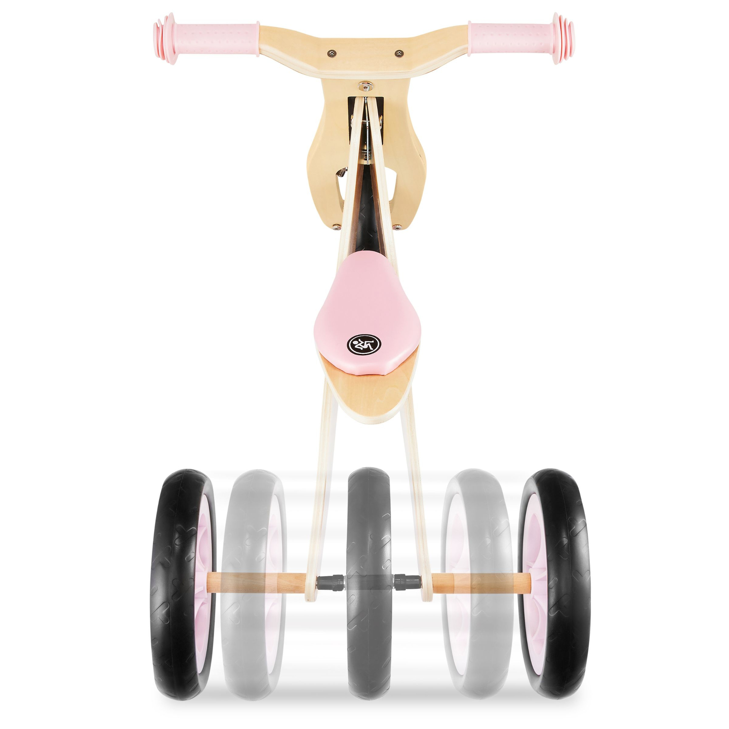 Trehjulet cykel og balancecykel i træ 2in1 - HyperMotion PERCY - pink