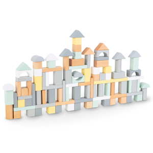 Pastelfarvede træklodser - sæt med 100 XL-klodser