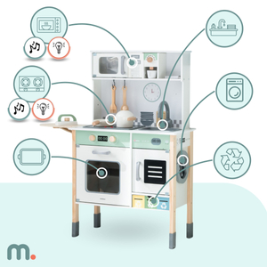 Interaktivt køkken med vaskemaskine, opvaskemaskine og kridttavle