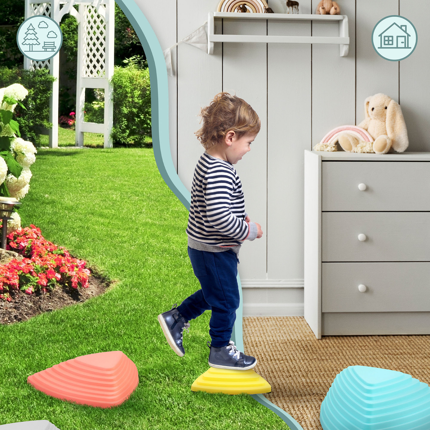 Farvede balanceringssten - 11 stk