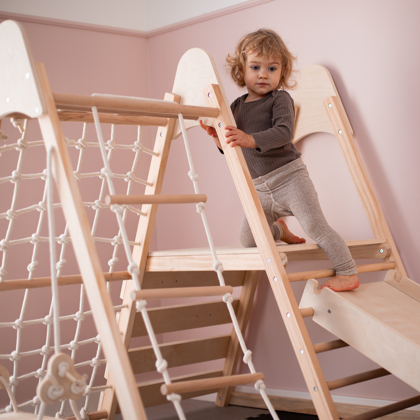 Hjemme-legeplads i træ XL 5in1