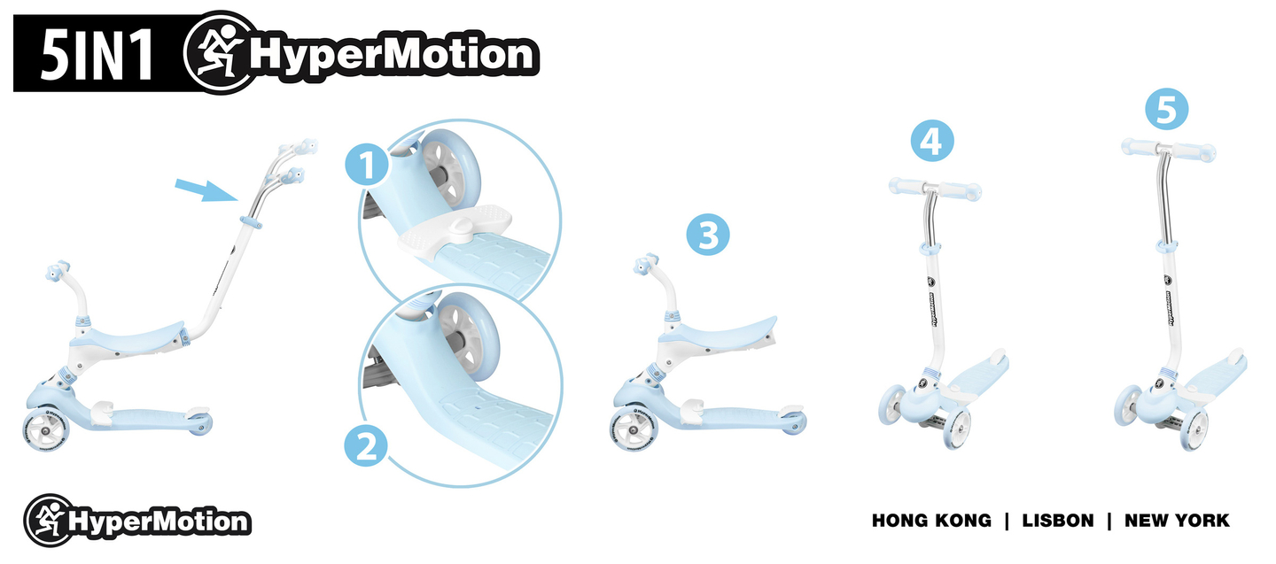 5in1 HyperMotion balance scooter - blå