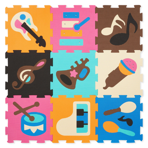 Pædagogisk puslespilsmåtte af skum 90 x 90 x 1 cm - EVA-skum - design: instrumenter