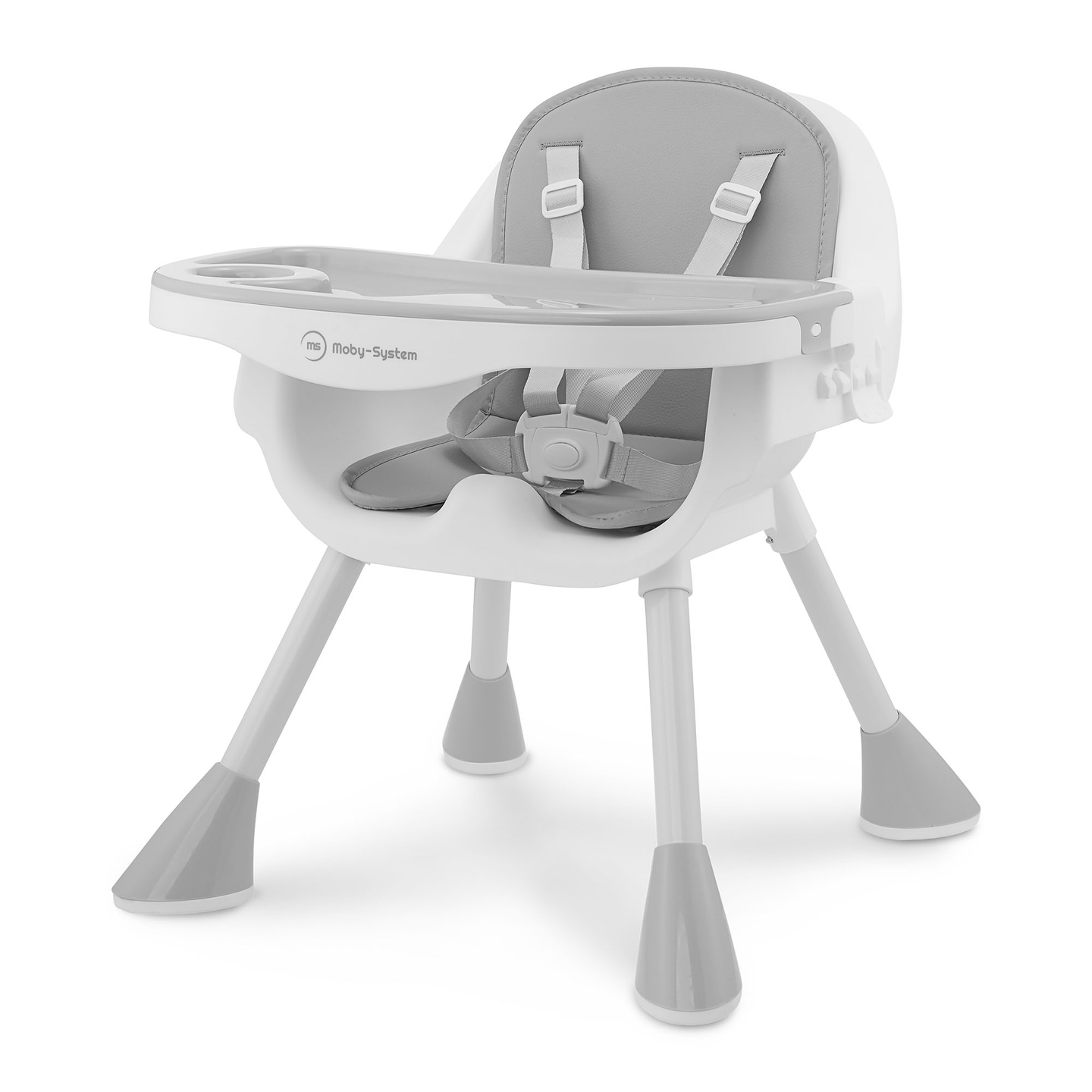 Moby-System Magnolia 2-i-1 justerbar højstol - grå