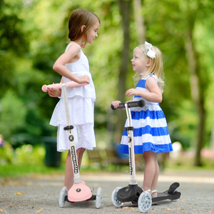 TRINGO trehjulet balancescooter, 3-8 år gammel - pink + lysende LED hjul