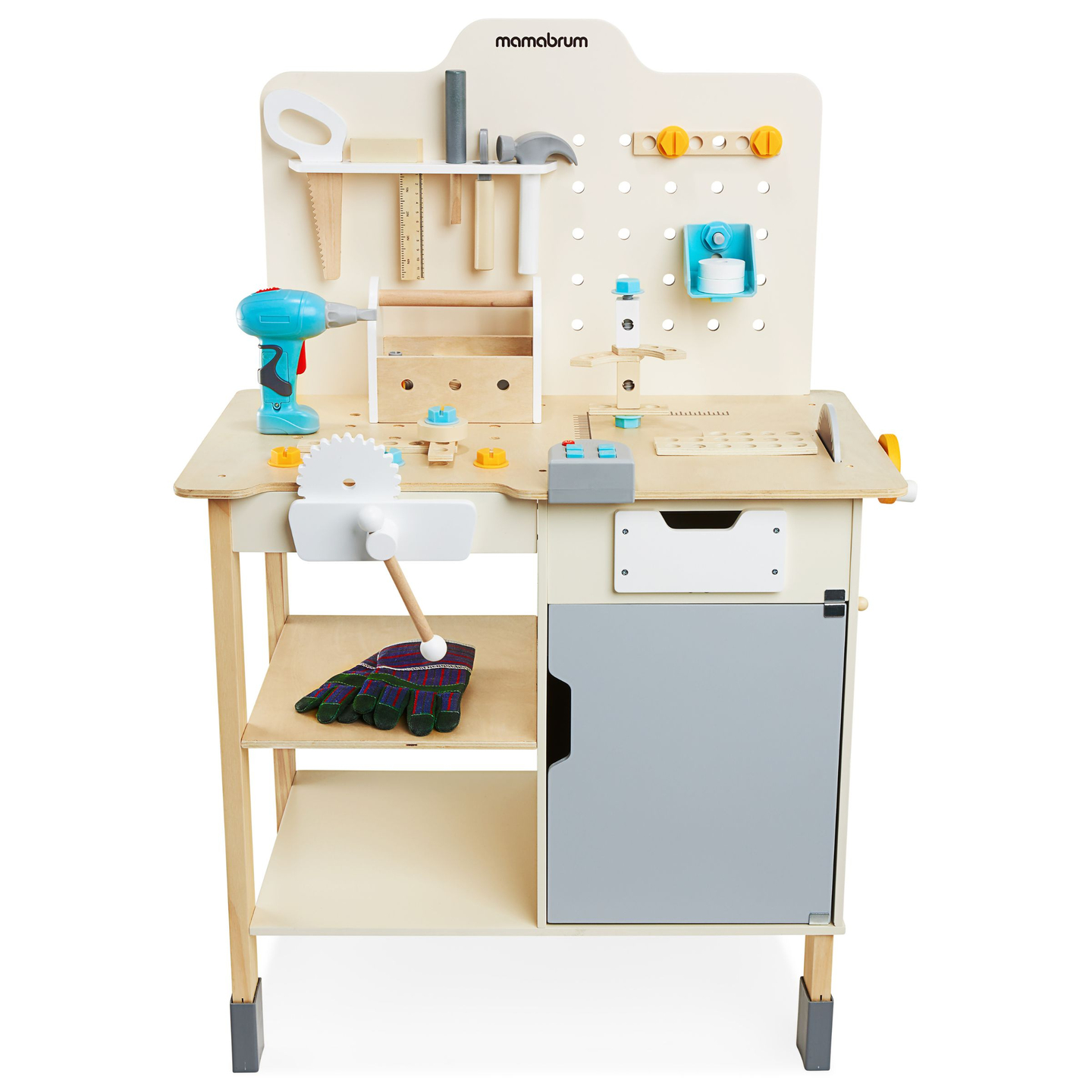 XXL Stort træværksted med værktøj - gør-det-selv-sæt, 74 elementer