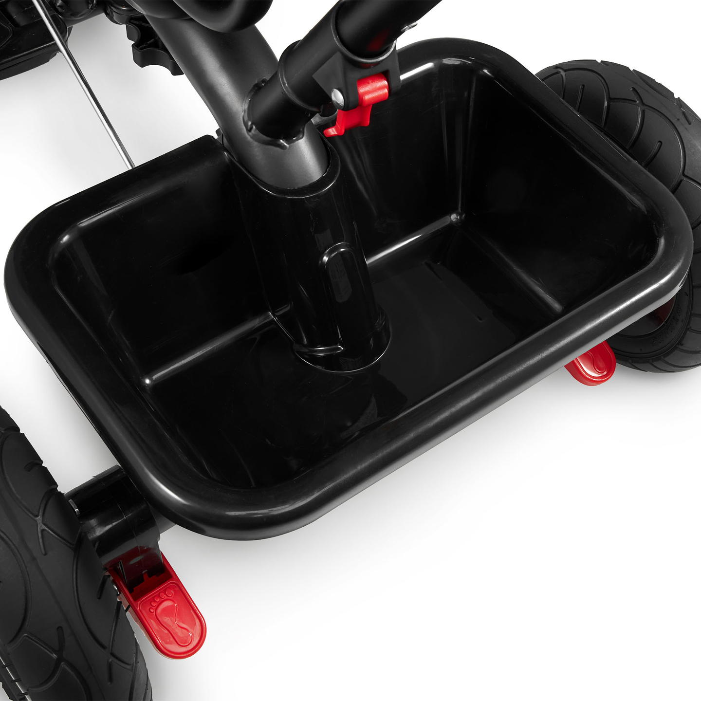 Trehjulet cykel til børn 1-4 år - TOBI FREY - lyserød farve - drejelig - pumpede hjul + skubber