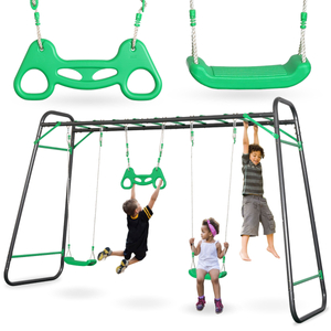 XXL havegynge i stål - 2 sæder, stige, gymnastiktrapez