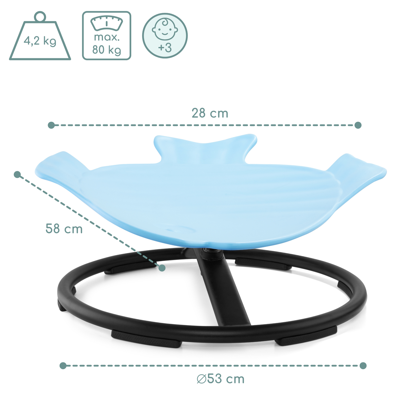 Mini-karrusel til børn Fisk - blå