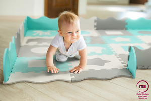 Skummåtte XL 150 x 150 x 1 cm med kant - EVA-skum - mint