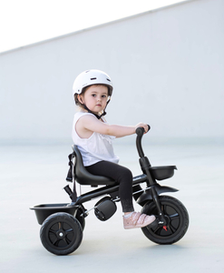 HyperMotion TOBI VECTOR trehjulet cykel - evigt oppustelige hjul + skubbebøjle. Farve: sort.