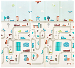 Dobbeltsidet skummåtte XXL - sammenfoldelig 1 CM (bjerg og vej)