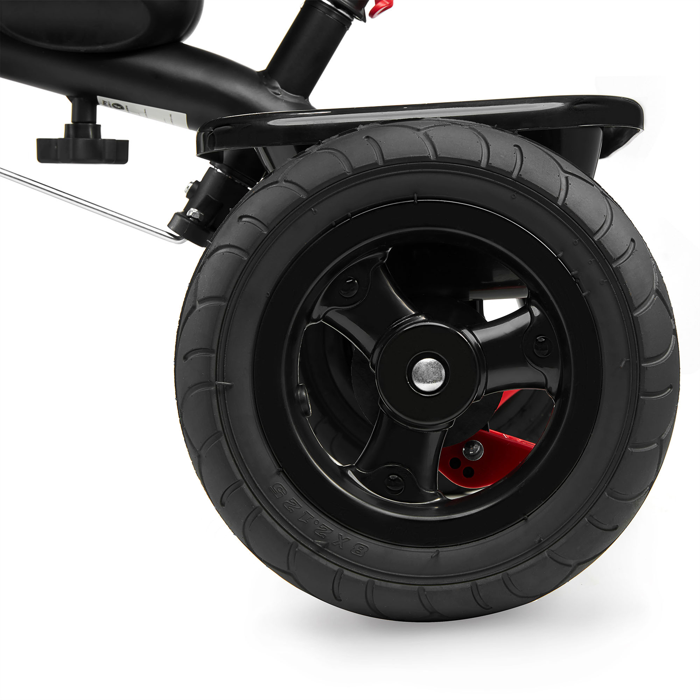 Trehjulet cykel til børn 1-4 år - TOBI FREY - lyserød farve - drejelig - pumpede hjul + skubber