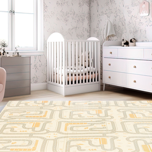 Dobbeltsidet foldbar skummåtte 180 x 120 x 1 cm - Magic Forest/Autumn Streets - boho