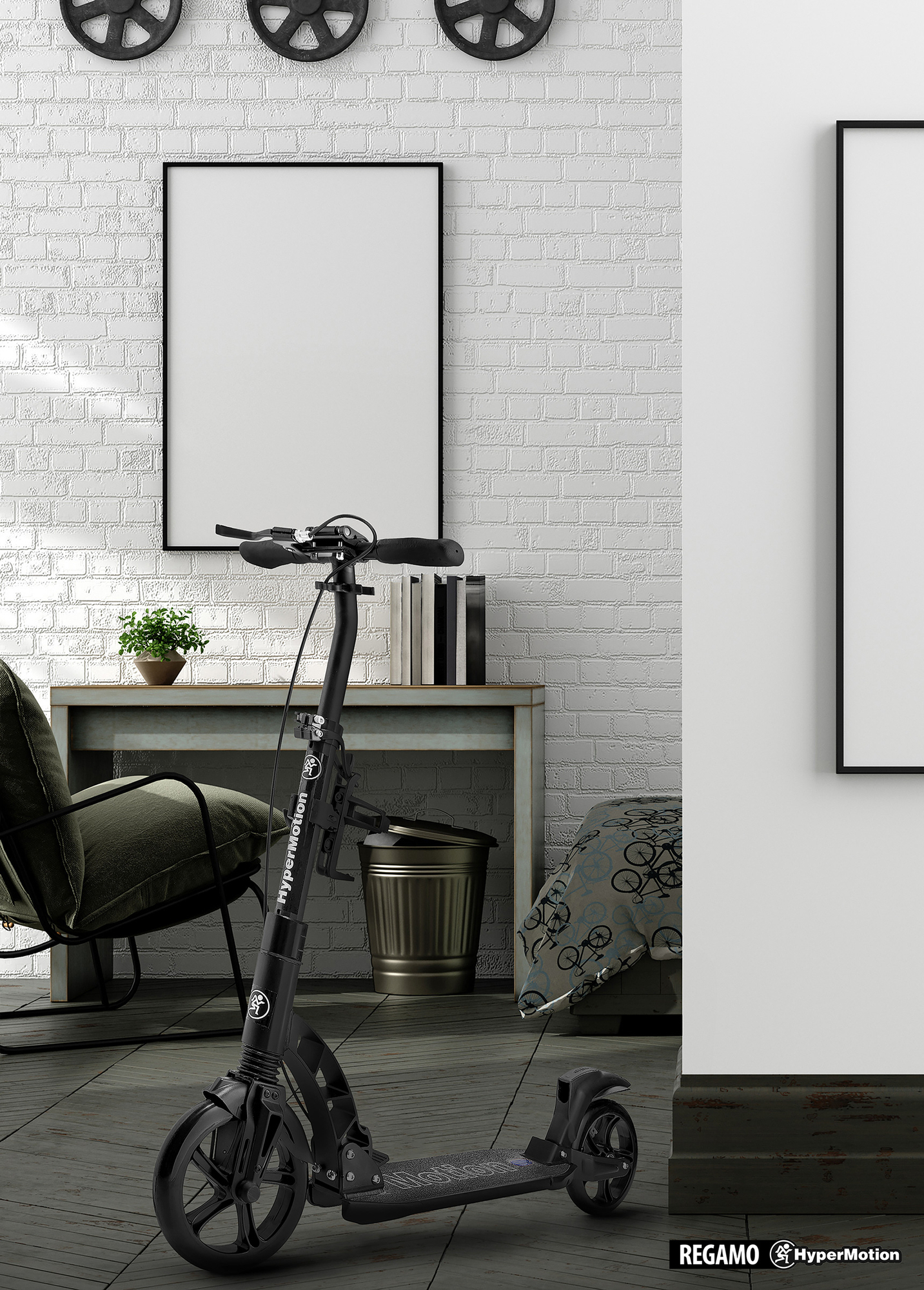 HyperMotion REGAMO scooter til voksne - sort