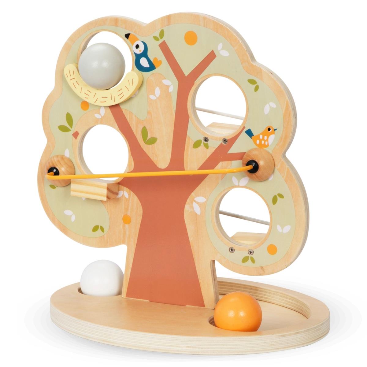 Rutsjebane med kugler i træ - Grønt træ