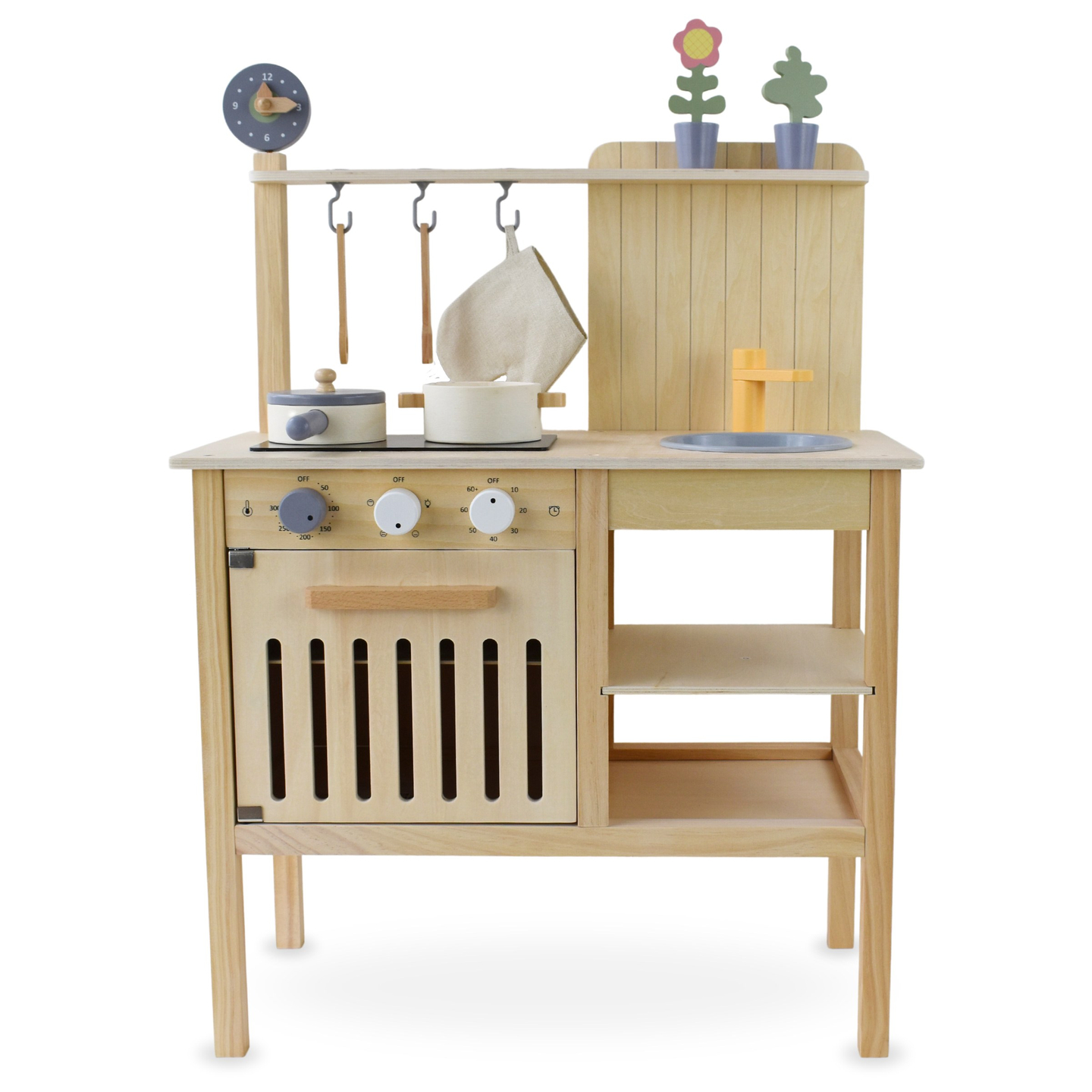 Havekøkken i træ med tilbehør - naturlig boho