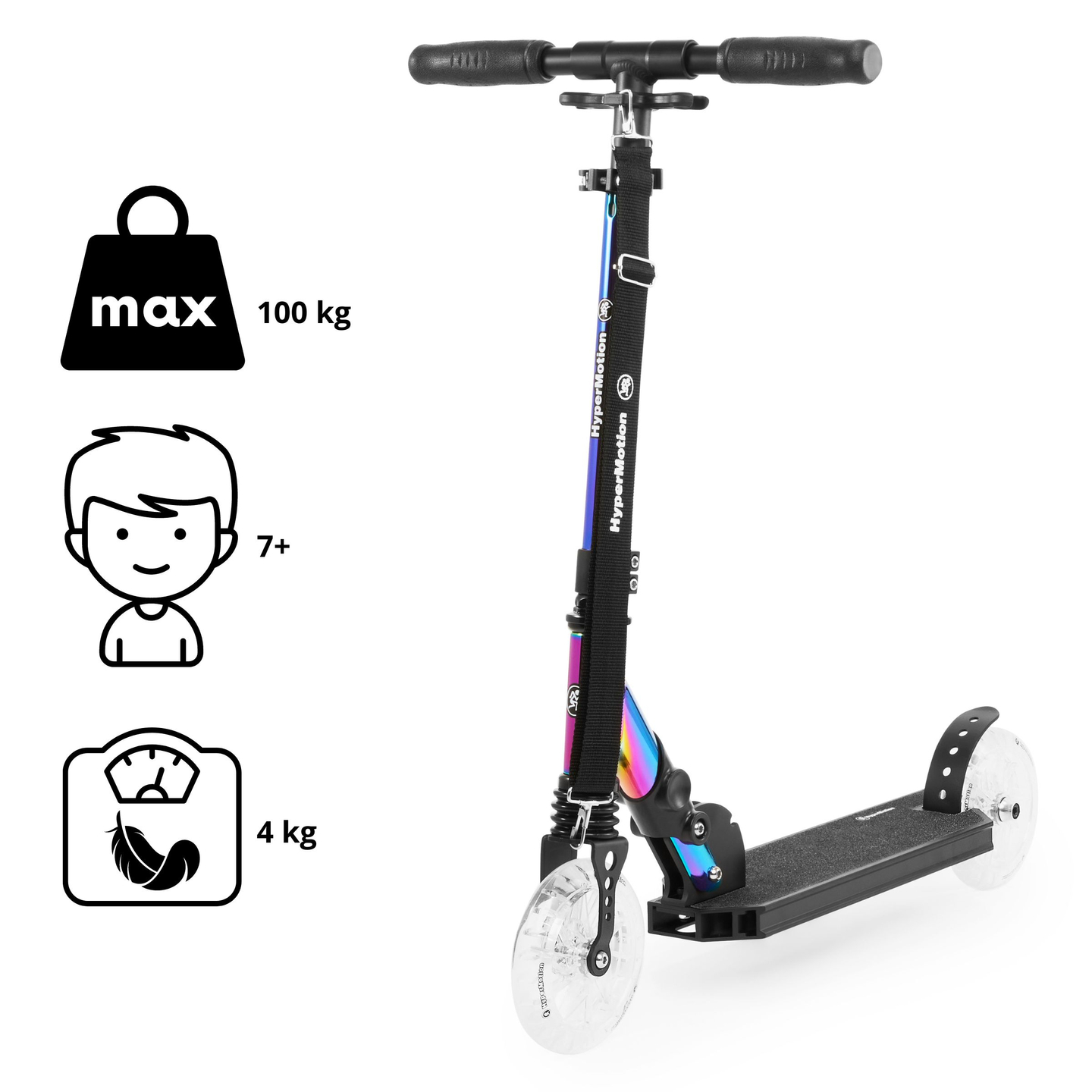 To-hjulet løbehjul HOLO MAJESTIC HyperMotion 100kg - fuld aluminium