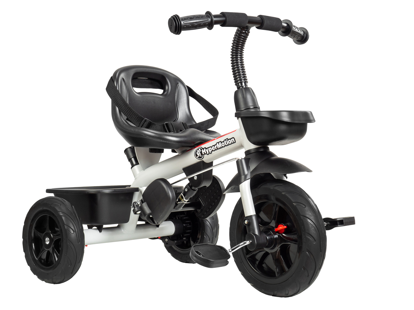 HyperMotion TOBI VECTOR trehjulet cykel - evigt oppustelige hjul + skubbebøjle. Farve: lysegrå.