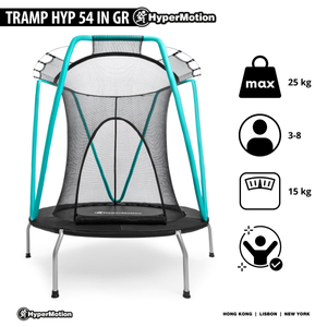 Mint trampolin 137cm med beskyttelsesnet - til børn 3-8 år - til hjem og have