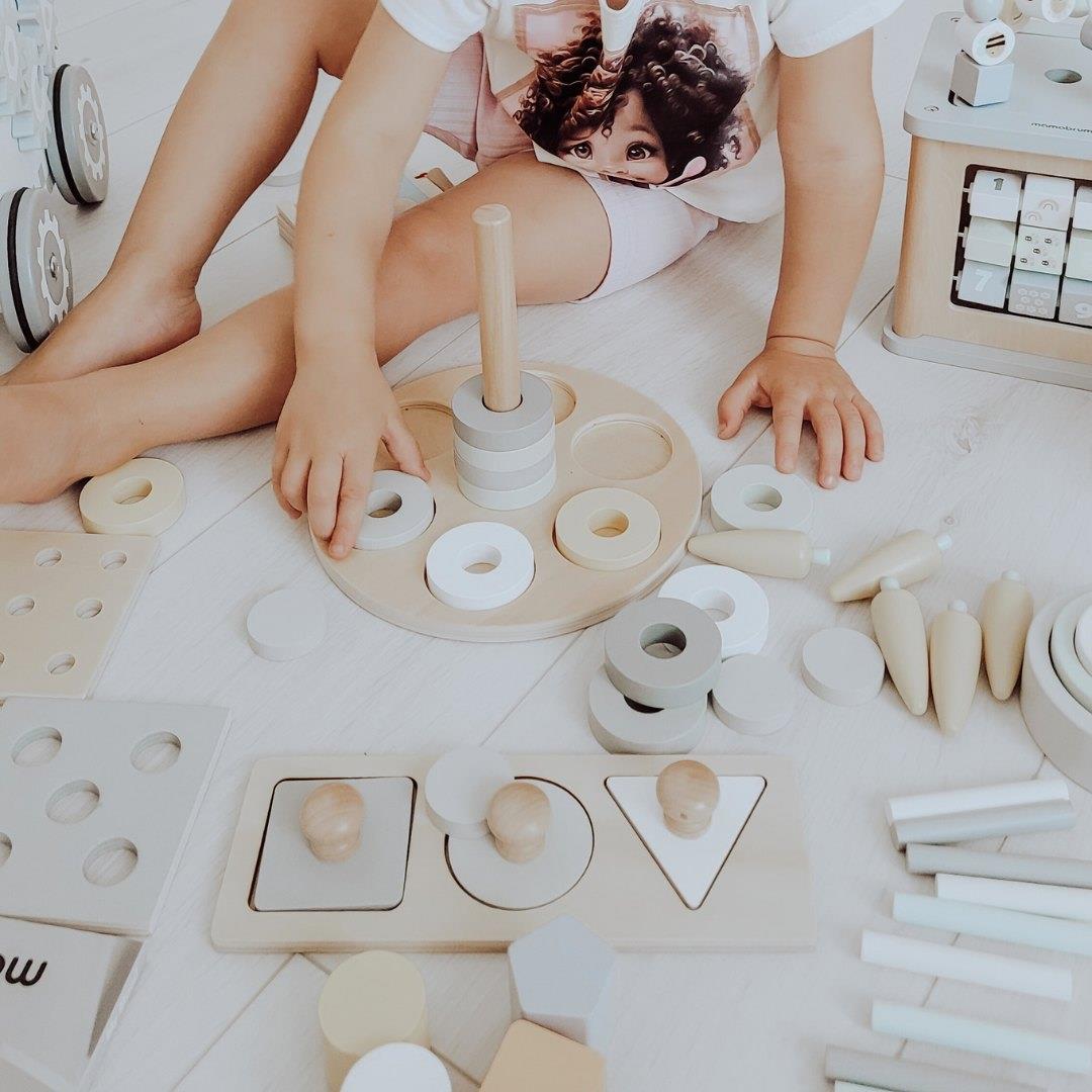 Montessori pædagogisk æske til små børn - 6 legetøj