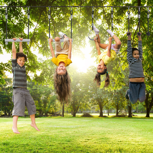 Ninja-forhindringsbane til børn - HyperMotion slackline-sæt - 7 forhindringer