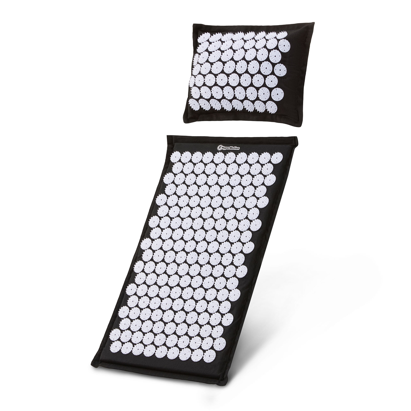 ECO akupressurmåtte i hør med kokosfibre og boghvedepude – 68 cm HyperMotion sort og hvid