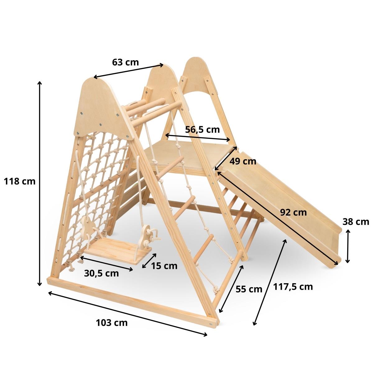 Hjemme-legeplads i træ XL 5in1