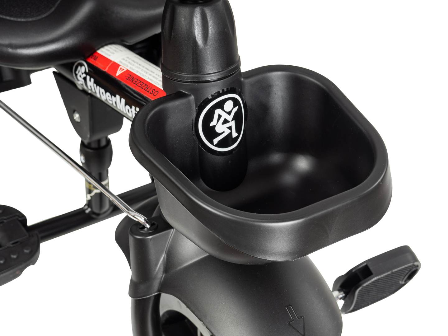 HyperMotion TOBI VECTOR trehjulet cykel - evigt oppustelige hjul + skubbebøjle. Farve: sort.