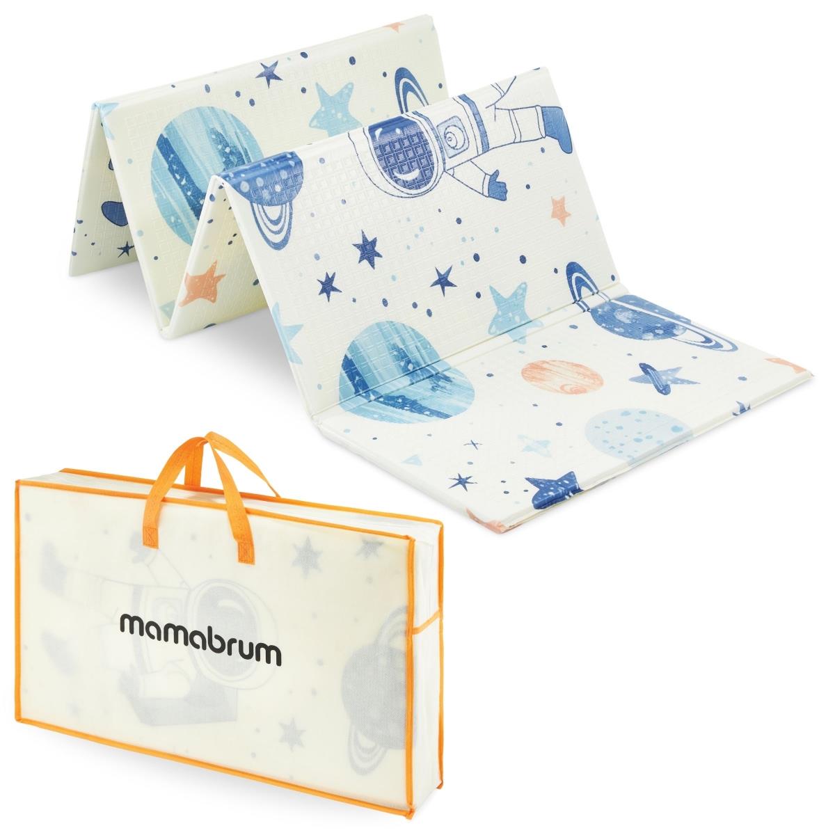 Dobbeltsidet foldbar skummåtte 180 x 120 x 1 cm - Cosmos/Geometriske trekanter