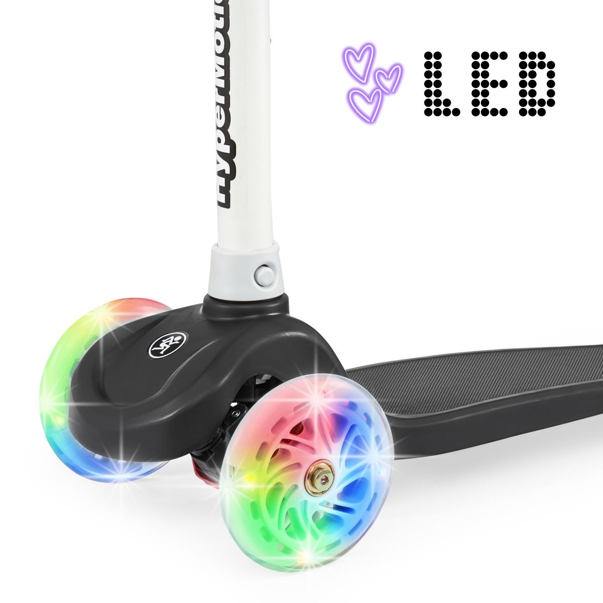 TRINGO trehjulet balancescooter, 3-8 år gammel - sort + lysende LED hjul