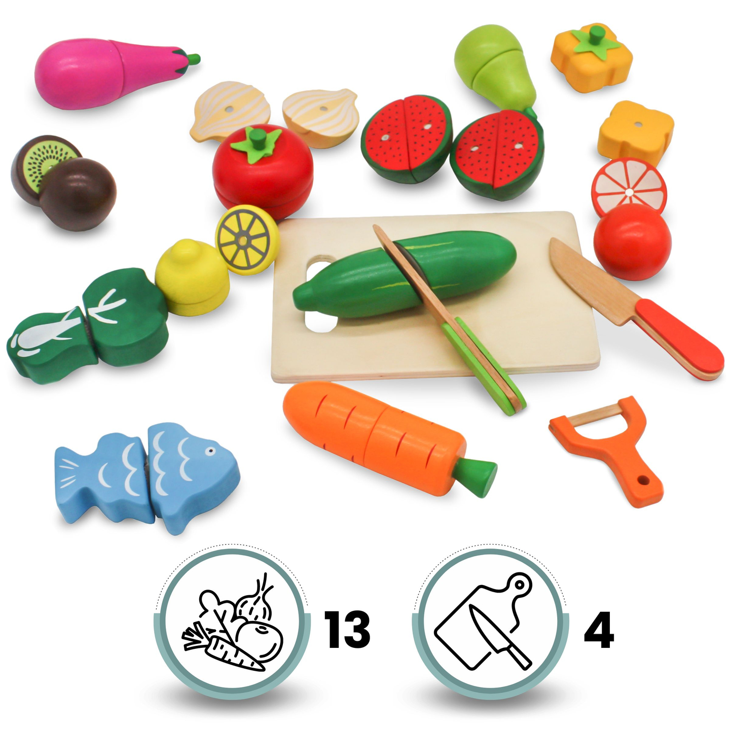 Træfrugter og grøntsager til udskæring