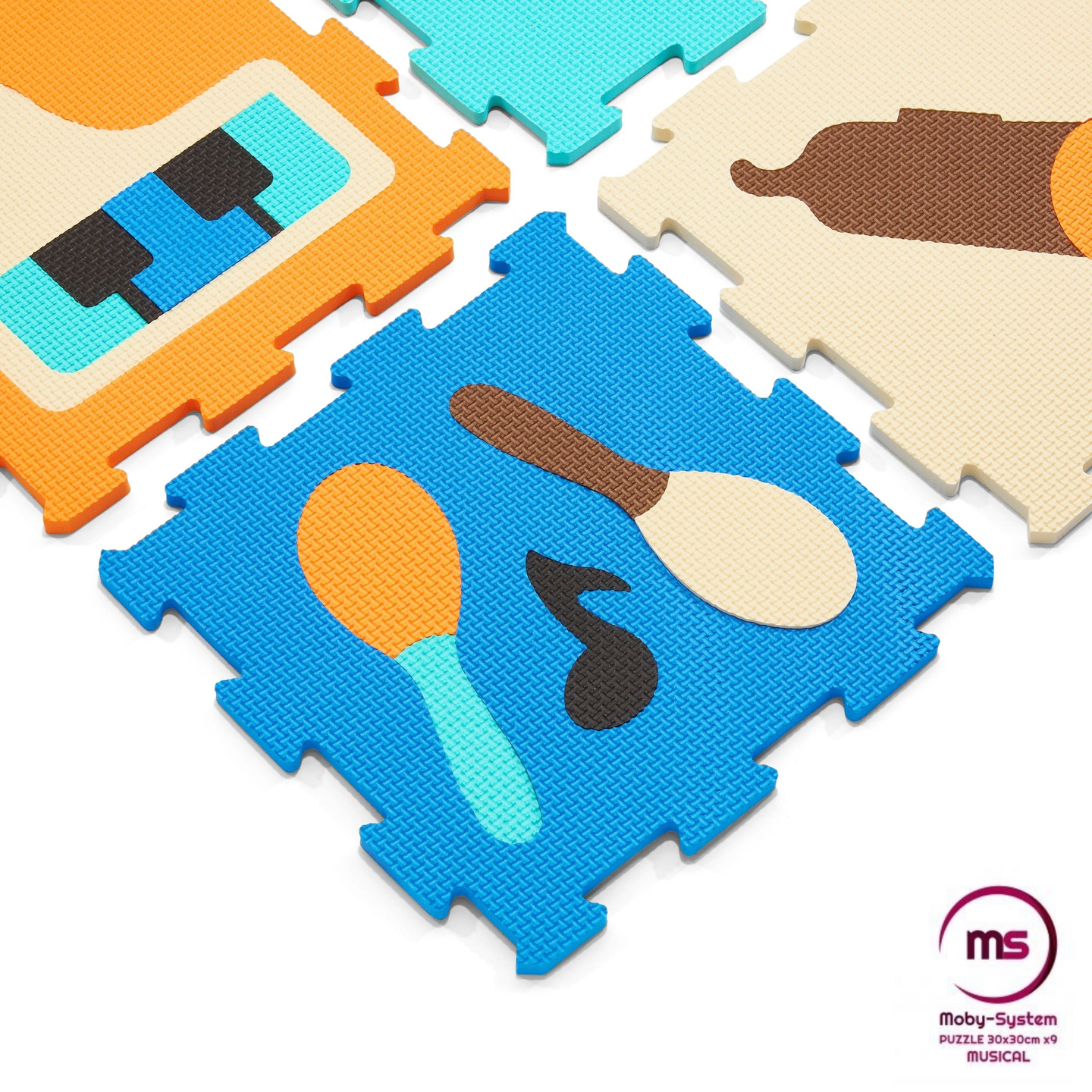 Pædagogisk puslespilsmåtte af skum 90 x 90 x 1 cm - EVA-skum - design: instrumenter