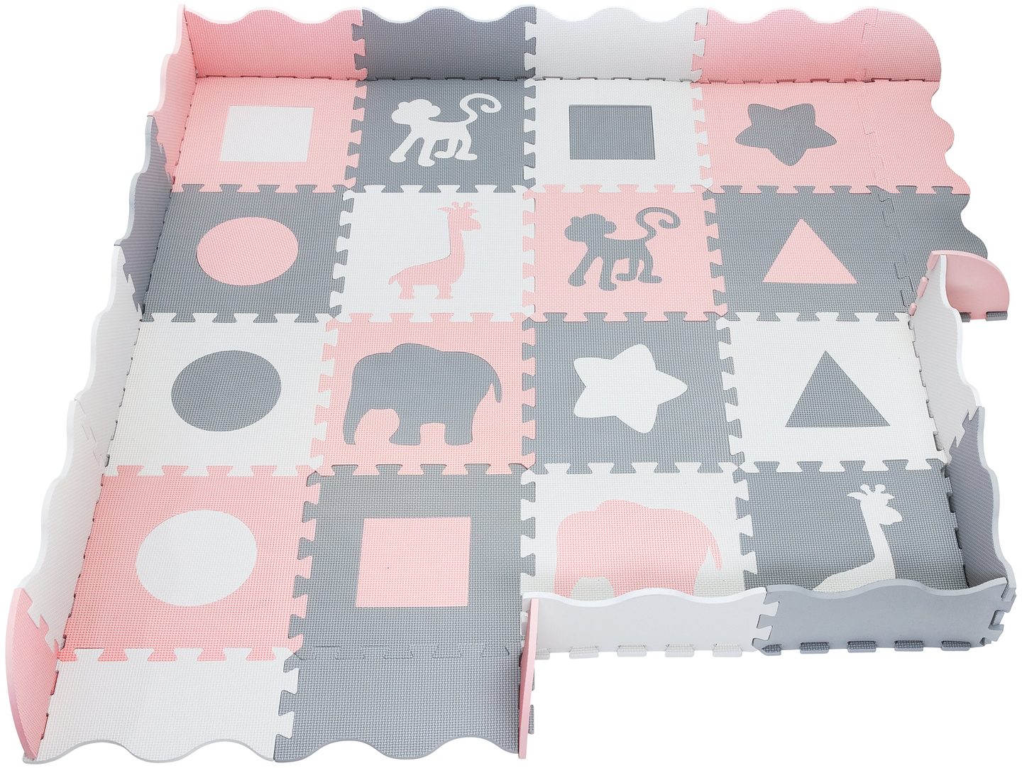 Skummåtte XL 150 x 150 x 1 cm med kant - EVA-skum - pink