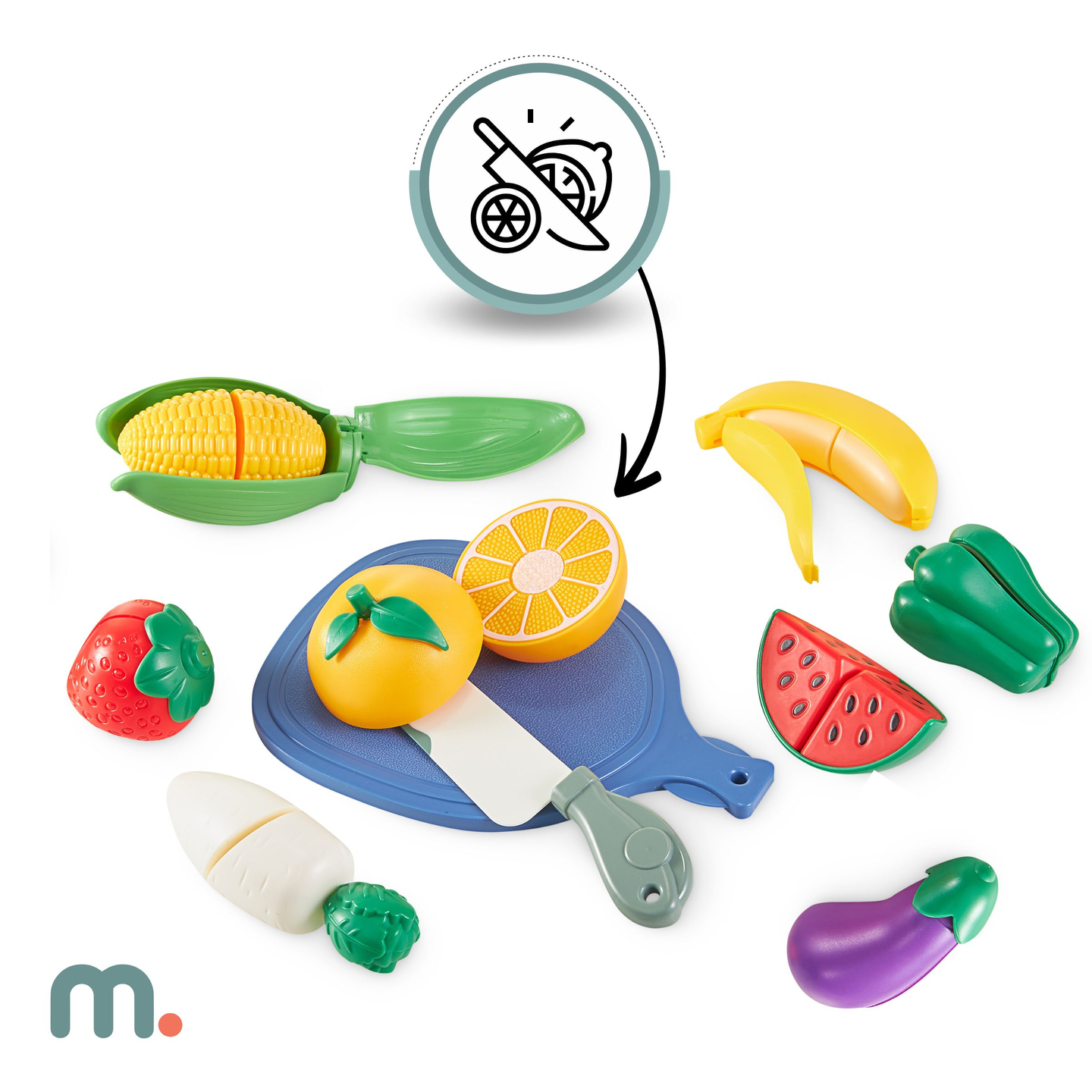 XXXXL stort interaktivt køkken i træ med LED-belysning, vaskemaskine, mikrobølgeovn, kaffemaskine og frugt- og grøntsagssæt - 50 elementer