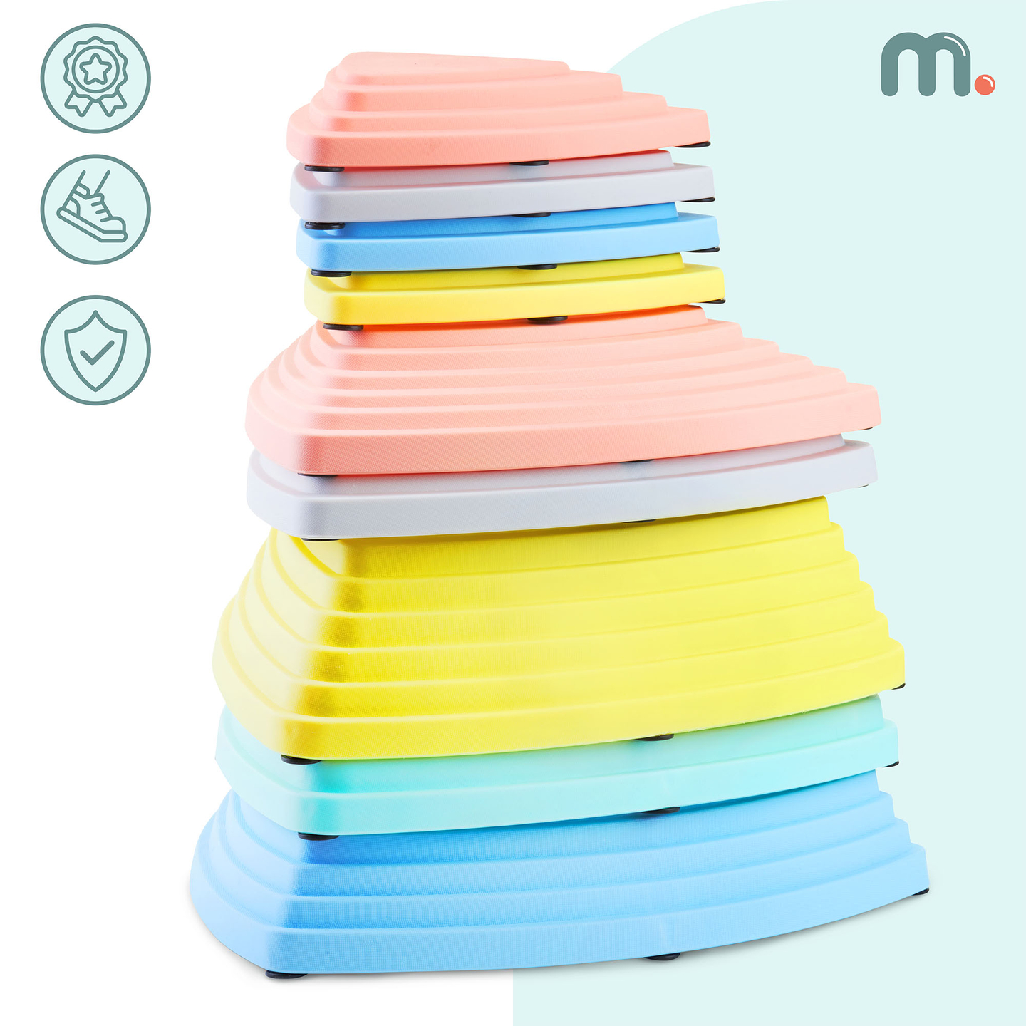 Farverige balancesten - 9 stk