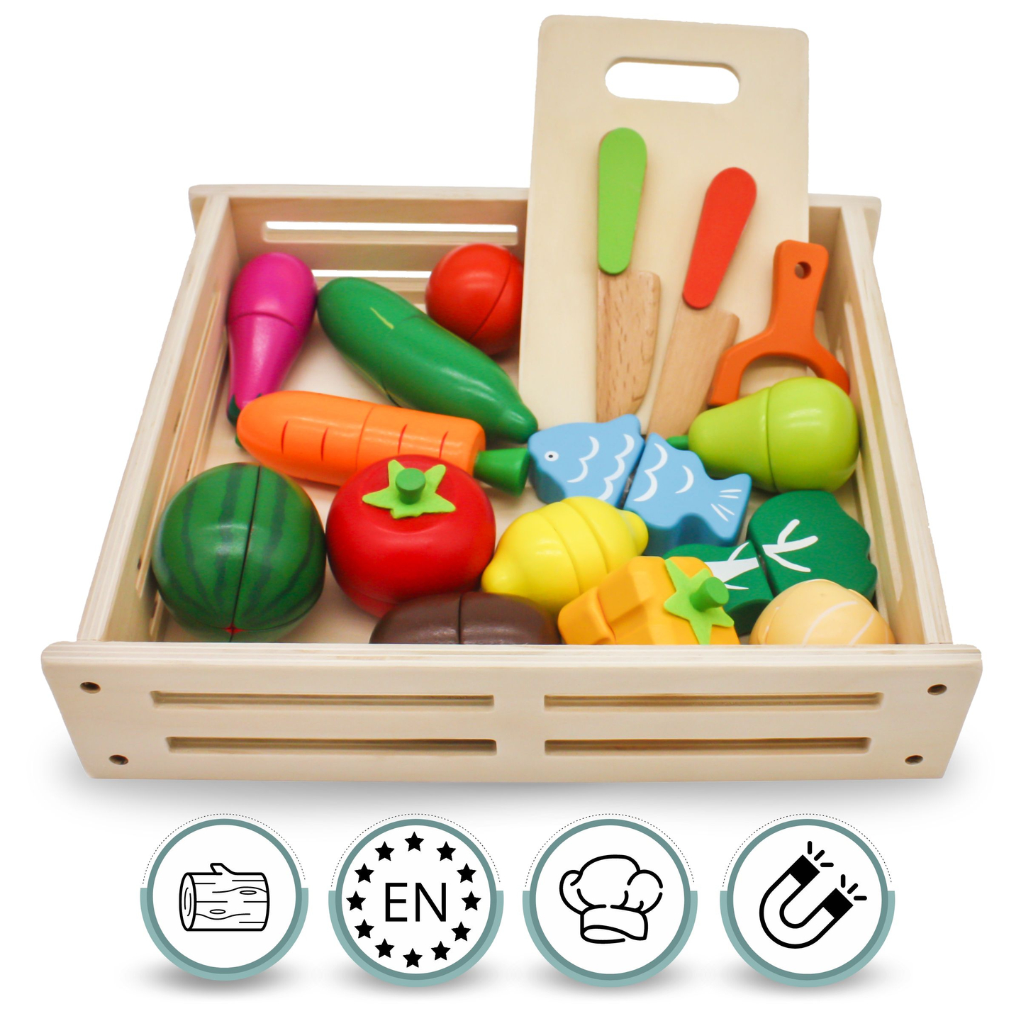 Træfrugter og grøntsager til udskæring