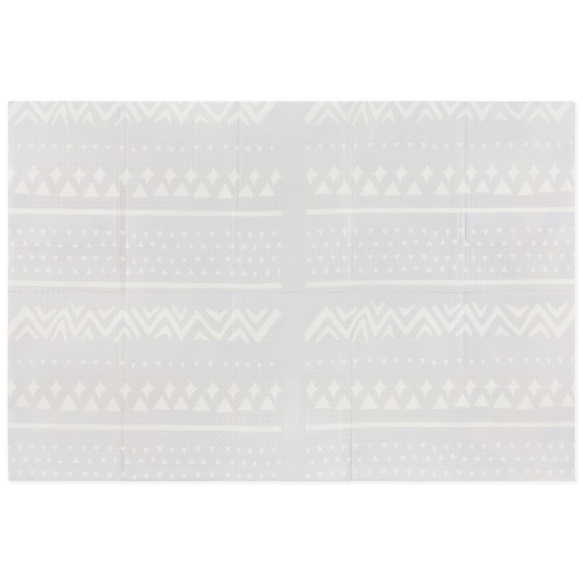 Dobbeltsidet foldbar skummåtte 180 x 120 x 1 cm - Exotic Elephants/Delicate Grey