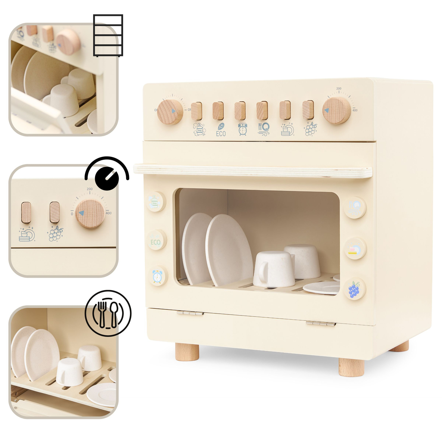 Træopvaskemaskine med tilbehør