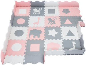 Skummåtte XL 150 x 150 x 1 cm med kant - EVA-skum - pink