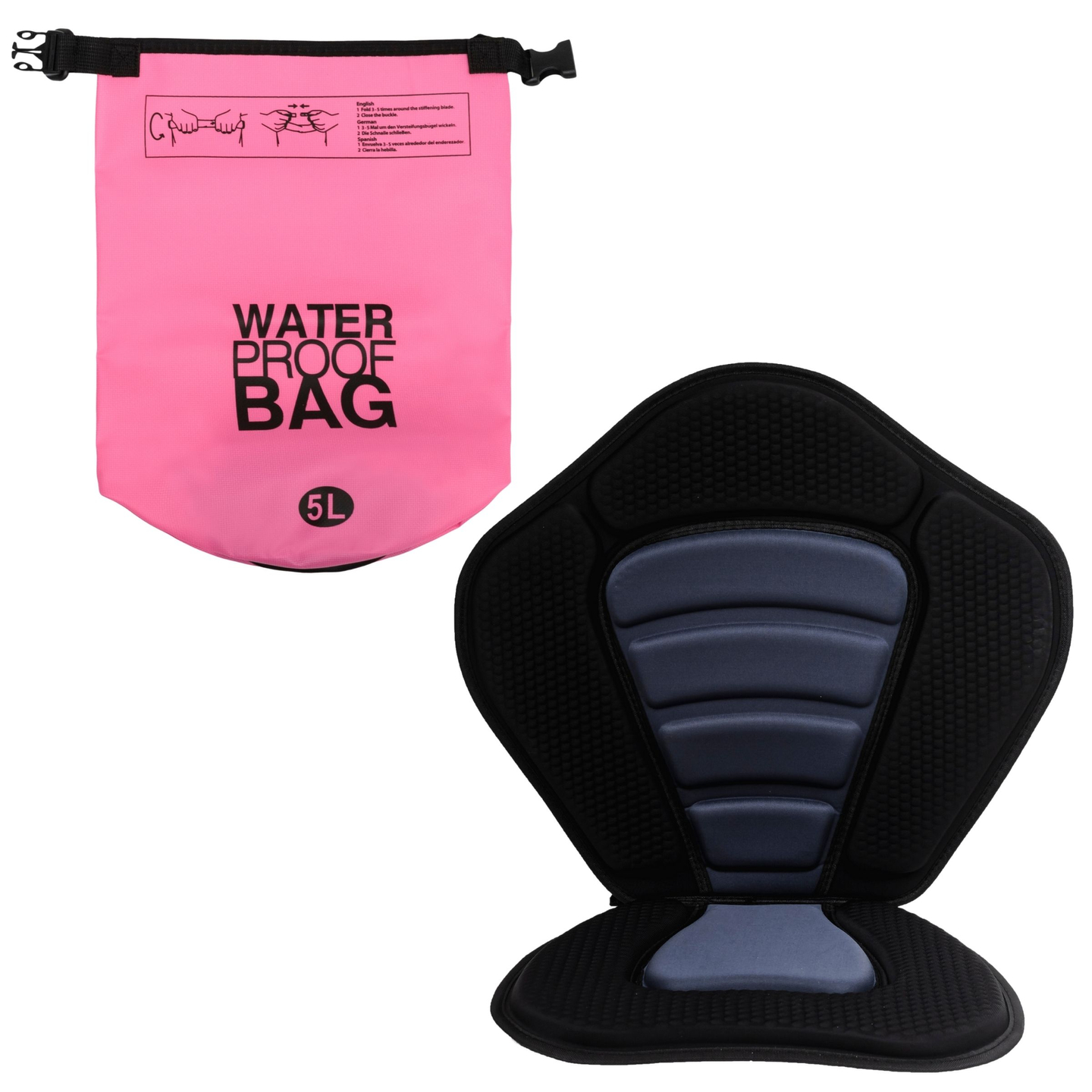 Oppustelig SUP Stand Up Paddle board 320cm med pagaj og sæde - HyperMotion WAVE BOOST PINK 320