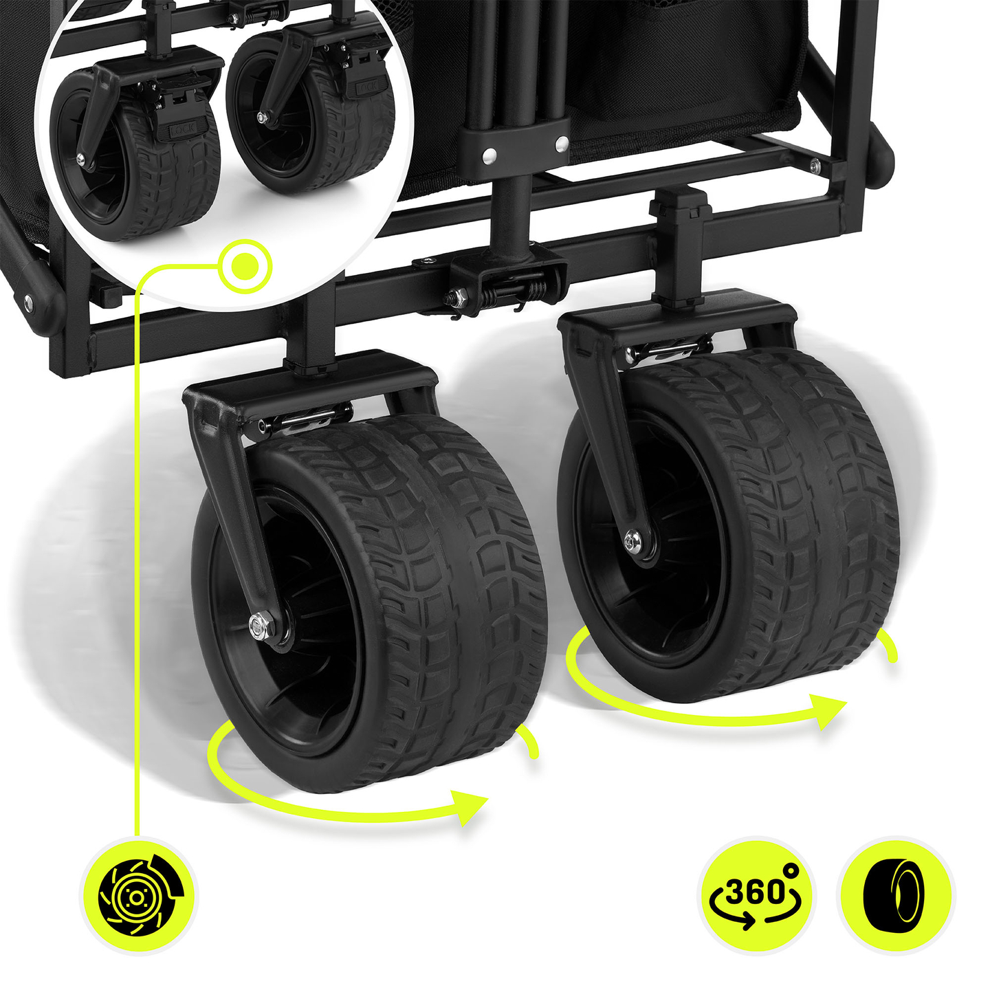 HyperMotion foldbar strandkørestol - sort, 120 kg