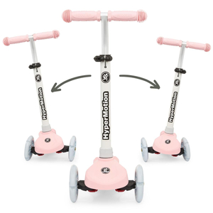 TRINGO trehjulet balancescooter, 3-8 år gammel - pink + lysende LED hjul