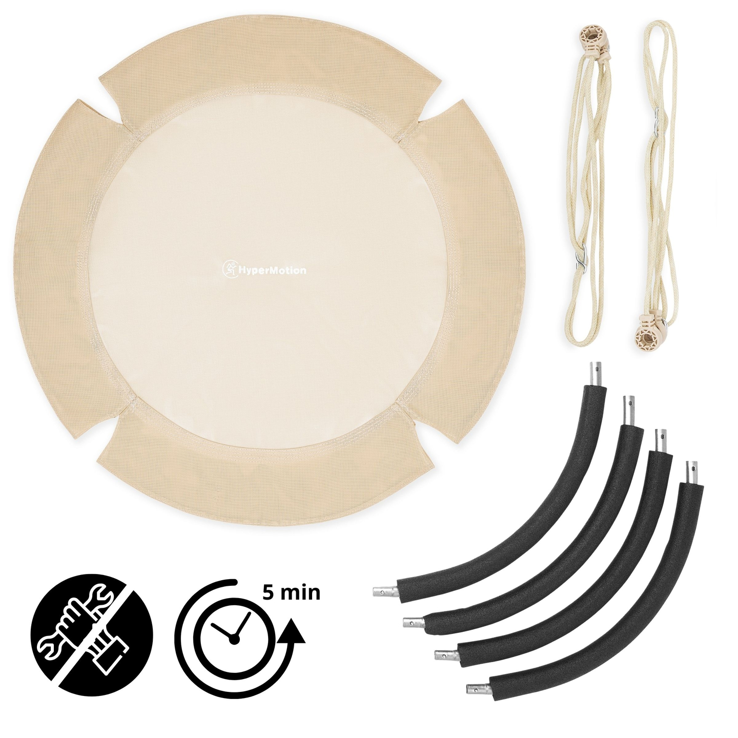 HyperMotion storkerede-gynge - 100 cm i diameter, boho-beige farve