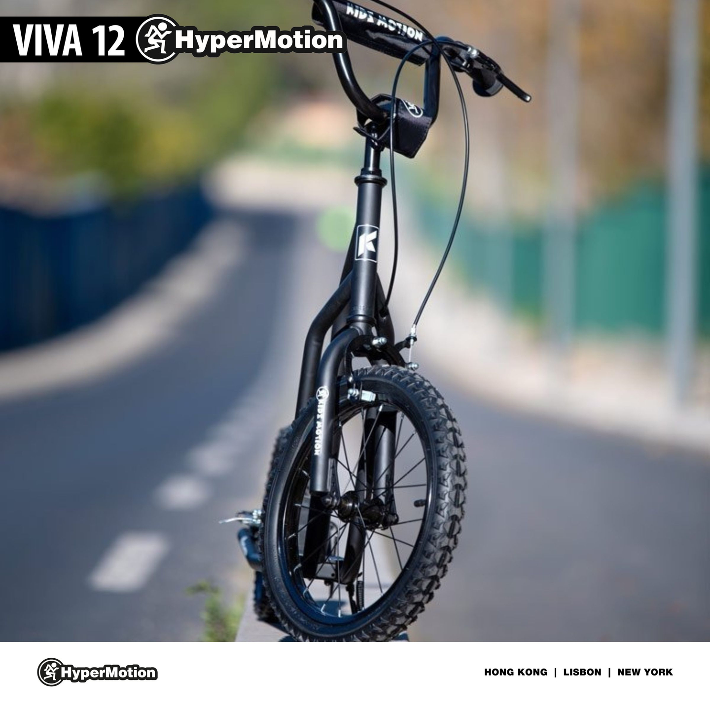 HyperMotion VIVA 12 scooter (30 cm pumpede hjul) - Sort