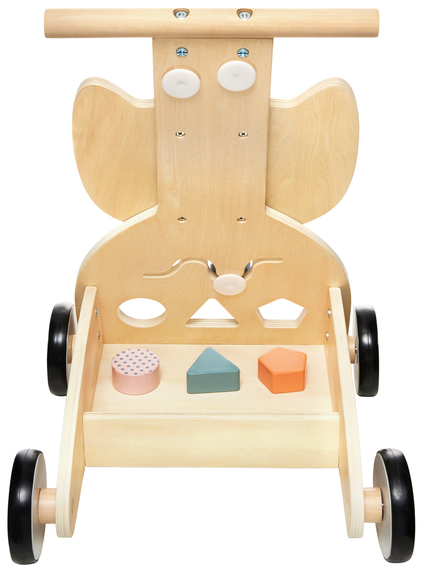 Multifunktionel rollator - pusher - klapvogn med klodser i træ - Ugle