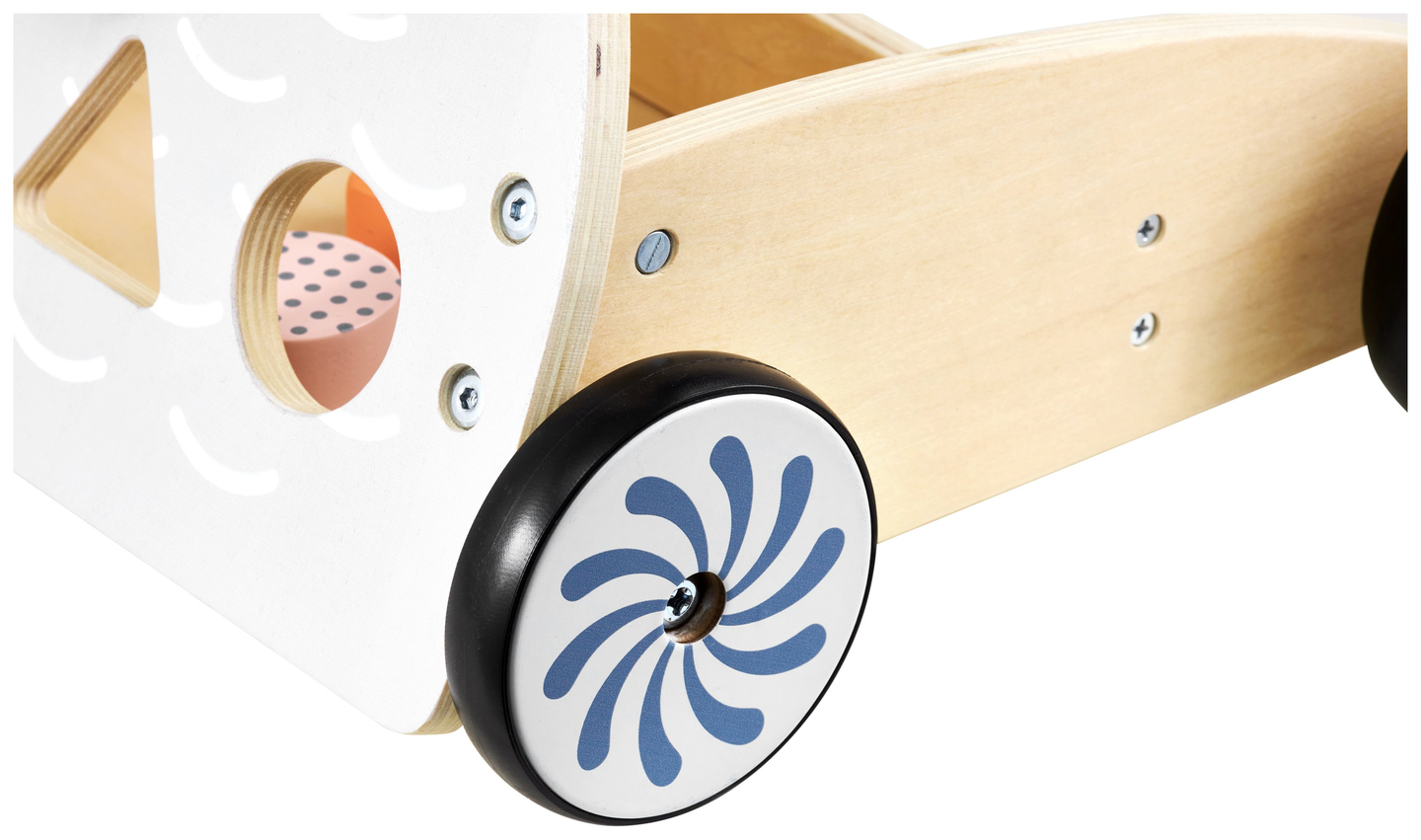 Multifunktionel rollator - pusher - klapvogn med klodser i træ - Ugle