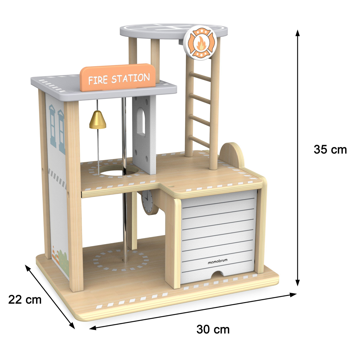 Brandstation i træ med tilbehør, brandvæsen